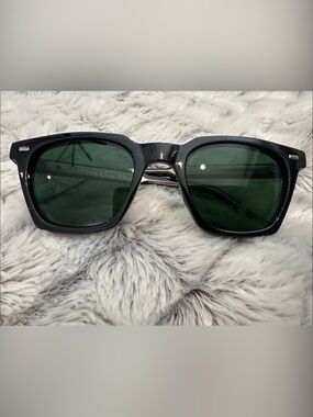 Spitfire Glossy Black Sunglasses with Green Lenses